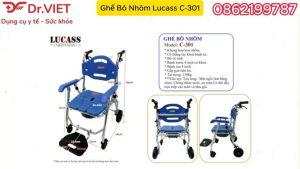 Ghế bô nhôm LUCASS C-301 - Ghế bô hỗ trợ người bệnh đi vệ sinh tại chỗ