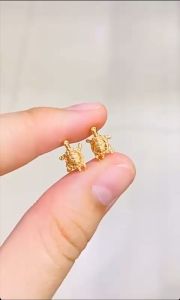 Anting kura2 asli kadar 70 16k 75 17k kura-kura paku duduk stud whitegold kerabu putih
