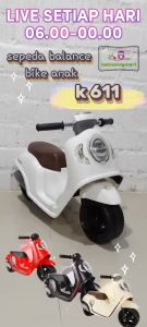 Sepeda Balance Bike Anak Motor Kaki PMB K611 SCOOPY Kayuh Tolocar Push