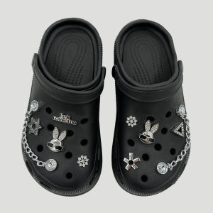 Crocs Jibbitz Charms Silver Crystal Diamond Shoe Chain Detachable Rabbit Shoe Buckle Decoration for Crocs