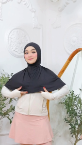 FASHIONMUSLIMAH Hijab Renang Syari Wanita Muslimah Dewasa Bahan Spandek Balon (Hijab Renang)