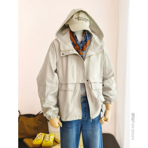 Comfortable Cotton Blend Fashion Hooded Loose Fitting Slimming Casual Wear Long Sleeve Jacket