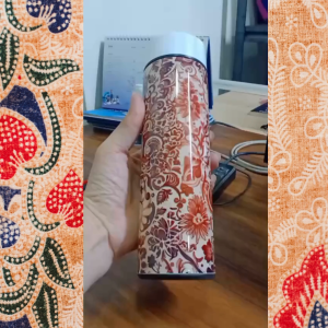 Tumbler Thermos Batik Nusantara Custom Nama 500ml - Aksesoris Minum Eksklusif
