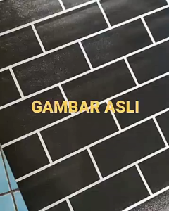 Stiker Dinding PVC Premium Motif Batu Bata Modern Warna Putih/Hitam - Anti Air Dekorasi Ruangan Gaya Skandinavia