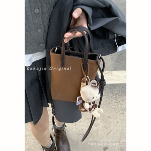 Autumn Deerskin Velvet Hand Holding Bucket Bag Womens 2024 New Arrival Trendy Retro Small Tote Bag Multi-Functional Messenger Bag