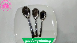 Thìa inox muỗng ăn cơm Stainless Steel đáy phẳng sáng bóng dày đẹp sang trọng
