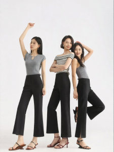 HIPPIE MISS | Commute Stylish Boho Mini Petite 9-inch Flare Trousers