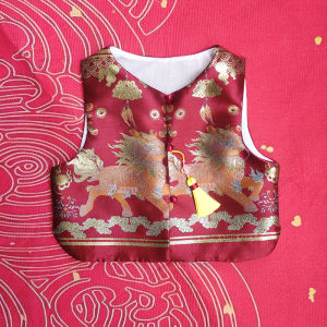 Chinese Style Long Sleeve Baby Boy One Year Old Birthday Clothes Traditional Childrens Cheongsam Festive Outfit for 9-36 Months