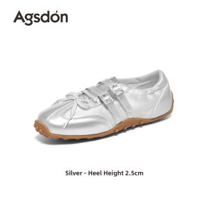 Agsdon | Ballet Bow Mary Jane Flat Shoes Silver