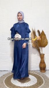 FREE BROSTERBARU BISA COD SAUQQY LONG DRESS BAHAN SHIMMER FULL FURING GAMIS KONDANGAN LEBARAN POLOS M L XL