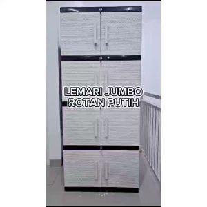 JUMBO - LEMARI PLASTIK SUSUN 4 BESAR MINIMALIS MODERN Full-Kunci [CMP]