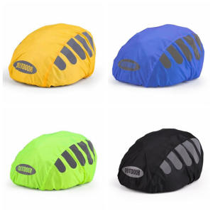 1 Pcs Bike Helmet Rain Cover With Reflective Strip Waterproof Windproof Bicycle Helmet Cover High Visibility Cycling Ride Gear