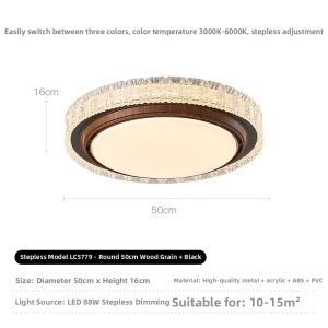 MEIYUANSU | Burr Walnut Look Living Room Luxury Ceiling Fan Light