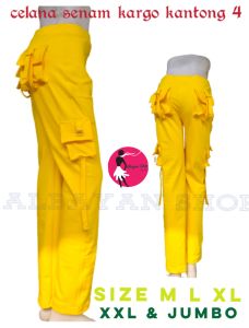 CELANA SENAM KARGO MERAH/CELANA DORENG MERAH M L XL XXL JUMBO