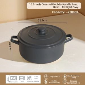 Yomerto | Attractive Covered Large Capacity Soup Bowl