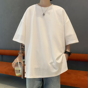 Loose Fit Short Sleeve round Neck T-Shirt for Men Summer Casual Oversize Half Sleeve Trendy Brand Youth Pop Culture Top