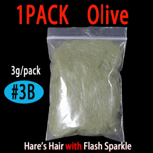 3g Hares Hair Fiber Flash Rabbit Hair Ice Wing Dubbing Fly Tying Material Shimmer Fibers For Hares Ear Nymph Scud Streamer Fly