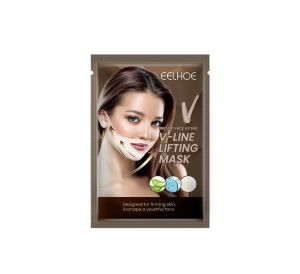 Eelhoe V Line Facial Lifting Mask Double Chin Puffy Reduce Lifting Firming Bandage Mask Wrinkle Remover Firming Shaping Small V-Face Hanging Ear Lifting Face Mask Facial Tighten Wrinkle Remover Chin Cheek Neck Lift Hydrogel Mask（1pcs/5pcs）