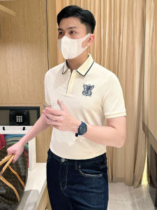 Áo Thun Polo Nam Cổ Polo Thêu Tay Ngắn Ôm Vừa Vặn Mùa Hè Mới Về Chất Liệu Cotton Polyester Polyester Spandex Thoáng Khí Mát Mẻ