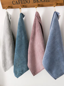 Khăn Mặt Vuông Dùng Tại Nhà 5 Chiếc Khăn Lau Tay Thấm Hút Nhanh Khô Không Phải Cotton Nguyên Chất Khăn Treo Macaron Màu Vải Polyester