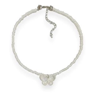 Nova Butterfly Korean Choker Necklace Kalung Kupu Kupu Liontin Korea Mutiara Beads Manik Manik