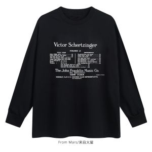 Áo Thun Cotton Dài Tay Rộng Rãi in Chữ Thời Trang Cổ Tròn Thường Ngày Mùa Thu Phong Cách BF Dành Cho Nam Và Nữ