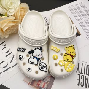 Crocs Charms Shoes Accessories Decoration Soft Adhesive Cartoon Cute Bear DIY Detachable Shoe Buckle Set for Crocs