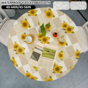 Elastic  PVC round table cloth waterproof oil and pile thickened transparent printed plastic tablecloth Decor Table Protection