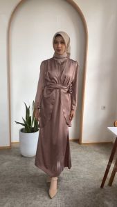 ELBISE - Candrima Dress Bridesmaid Kondangan Wisuda Bahan Premium Gamis Polos Pesta Modern Mix Payet