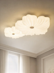 FANCY LAMP CLUB | Cream Style Petal Artistic Bedroom Ceiling Light