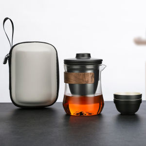 Glass Travel Tea Set Suit Portable Quick Cup Outdoor Dedicated Teapot Ceramic Kung Fu Tea Cup Customizable