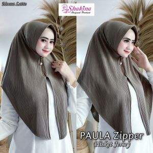 Hijab Instan Plisket Jersey Paula Zipper By Shakina Hijab