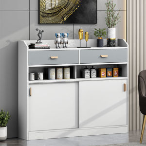 Modern Minimalist Sliding Door Super Thin 25cm Tea Water Cabinet Multi-Function Storage Side Table Restaurant Edge Cabinet