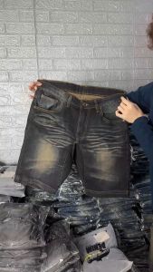 ยีนสขาสั้น กางเกงขาสั้น KS05-4 รุ่น 12 OZ ผ้าหนา กระเป๋าลับ LOCK เจ้า ถูกทรงคนไทย