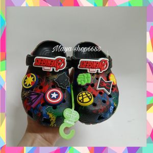(Hàng Loại 1-Tặng 12 Sticker)Dép Sục Crocss Hoạ Tiết EVENGERS Cho Bé Trai. Hàng Xuất Cao Cấp. Không Mùi Nhựa.