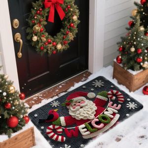 VIKAMA Christmas Entryway Welcome Mat Soft and Non-Slip Christmas Entryway Rug Bathroom Decorative Door Mat Home Decor