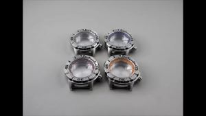 Grey ring 43mm S Crown Stainless Steel Silver Watch Case Monster Case 3.8 Screw Crown For NH34 NH35 NH36 NH38 NH70 4R35 Movement