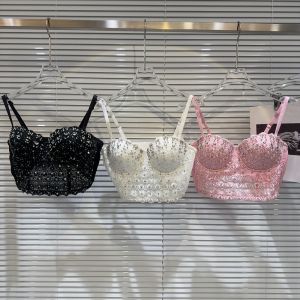 ชุดชั้นในไร้โครงแบบเกาะอกลูกไม้ 3 มิติ ผ้าไนลอน ทรงเอวสูง แขนกุด ปักลูกปัด โชว์แฟชั่น เดรสยาวคลุมเข่า