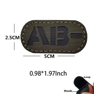 5*2.5CM IR Reflection Blood Type A B AB O POS NEG Embleem Hook and Loop PatchesTactical Badges Clothes Stickers Glow in Dark
