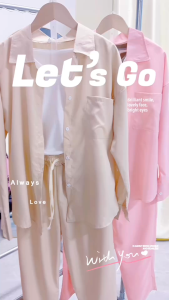 Womens Solid Color Long-Sleeved Shirt And Wide-Leg Pants Two-Piece Suit Fashion Casual Suit L4045