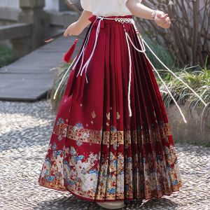 Traditional Chinese Style Girls Short Sleeve Embroidered Skirt Set Parent-Child Matching Summer Outfit for Middle And Large Children