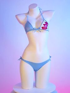 Nữ Gợi Cảm Da Hai Mảnh Bikini Bộ Anime Hololive Gawr Gura Trang Phục Hóa Trang Dễ Thương Kawaii Cá Mập Đồ Bơi Áo Ngực Và Quần Short