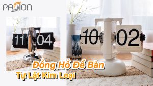 Đồng Hồ Để Bàn Tự Lật Kim Loại Phong Cách Châu Âu Cổ Điển
