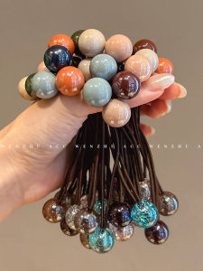 High Elasticity Hair Ties & Stylish Ball Ornaments: Korean Style Fashionable Hair Bands & Elastics