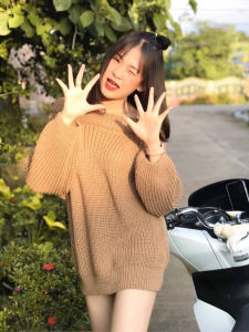 🌈SpinnyHouse🌈  มินิเดรสLK มินิเดรสเปิดไหล่น่ารักๆ เป็นคอกลมโอเวอร์ไซส์ รุ่น มินิเดรสลัคกี้ Swt Lucky A-050-1-A