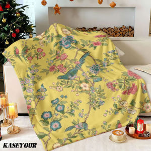 Beast Kingdom | Vintage Floral Bird  Winter Summer Flannel Blanket Throw Fleece Soft Fuzzy Plush Cozy Fleece Blankets for Sofa Ideal Gifts