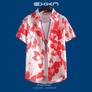 Mens Beach Vacation Floral Shirt Short Sleeve Loose Hawaiian Retro Style Summer Casual Outerwear Cool Regular Thickness