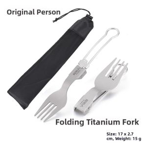 The Primitive | Portable Foldable Titanium Cutlery Set