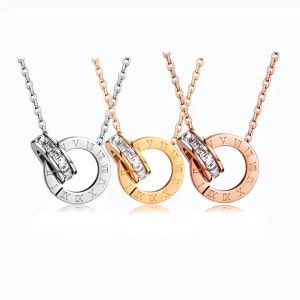 Dây chuyền Titan mạ vàng trắng 24k sang trọng không han rỉ bóng sáng bảo hành 02 năm Vòng Tròn Đôi MLJK226