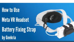 Geekria Battery Strap Compatible with Meta Quest 3 2 HTC Vive Deluxe Charging Bank Fixing Holder for VR Headset